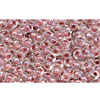 cc771 - perles de rocaille Toho 11/0 rainbow crystal/ strawberry lined (10g)