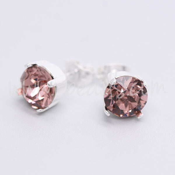 Serti boucle d'oreilles pour Swarovski 1088 SS39 argenté (2)