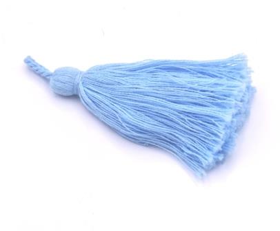 Pompon en coton Bleu ciel  8cm (1)