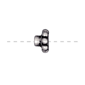 Perle rondelle precision métal finition argenté vieilli 6mm (2)