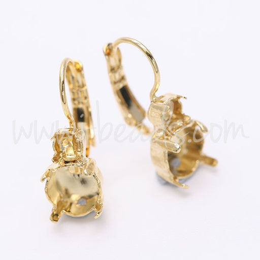 Achat Serti boucle d&#39;oreilles pour Swarovski 1088 SS39 et 4mm-pp31-SS19  doré (2)