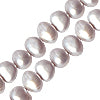Perles d'eau douce pépites gris claire 5mm sur fil (1)