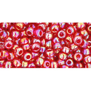 cc165c - perles de rocaille Toho 8/0 transparent rainbow ruby (10g)