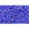 cc87 - perles de rocaille Toho 15/0 transparent rainbow cobalt (5g)