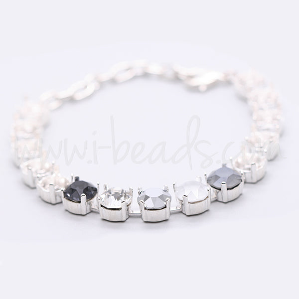 Bracelet sertir pour 15 Swarovski 1088 SS39 argenté (1)