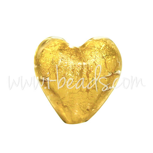 Kaufen Sie Perlen in der Schweiz Murano Glasperle Herz Kristall und Gold 10mm (1)