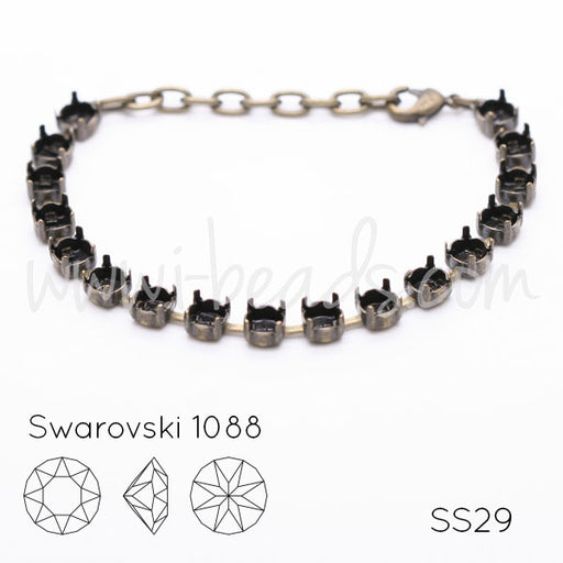 Bracelet sertir pour 17 Swarovski 1088 SS29 brass (1)