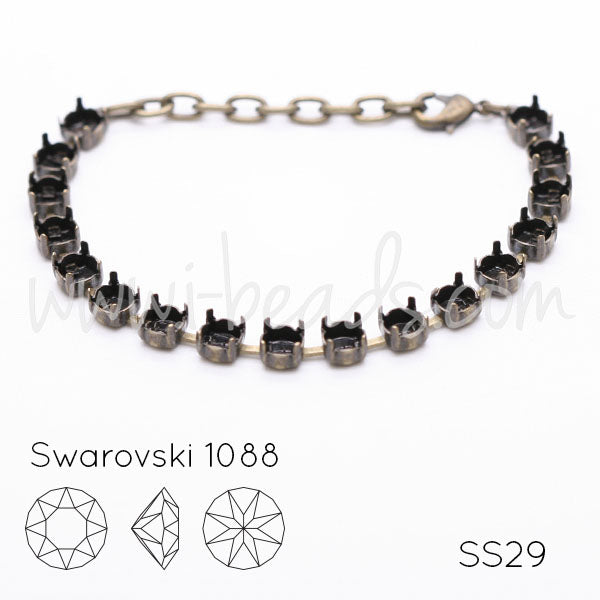 Armbandfassung für 17 Swarovski 1088 SS29 Messing (1)