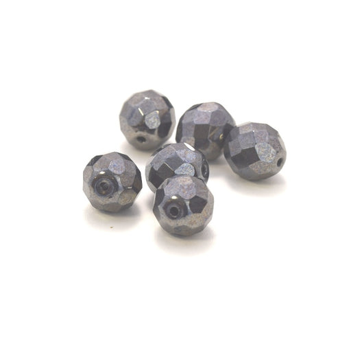 Achat Perles facettes de boheme HEMATITE 12mm (6)