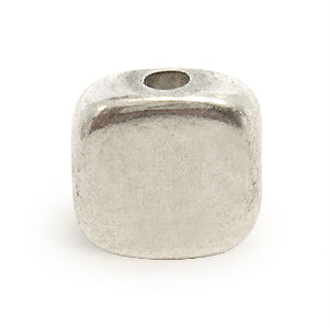 Perles carré laiton métal Argenté sur fil 3x5mm (1)