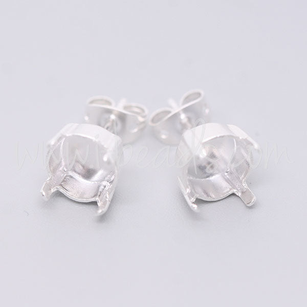 Serti boucle d'oreilles pour Swarovski 1088 SS39 argenté (2)