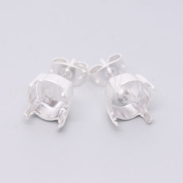 Serti boucle d'oreilles pour Swarovski 1088 SS39 argenté (2)