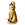 Vente au détail Breloque chat assis métal plaqué or vieilli 10.5mm (1)