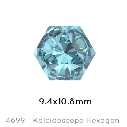 Swarovski 4699 Kaleidoscope Hexagon  Aquamarine foiled 9,4x10,8mm (1)