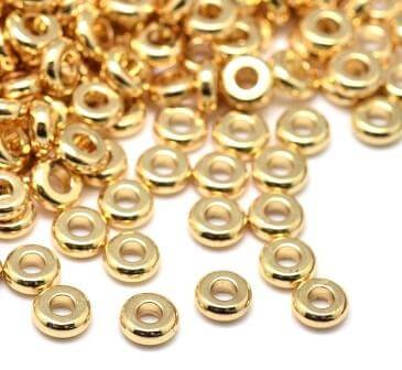 Perle heishi métal plaqué doré 4mm (20)