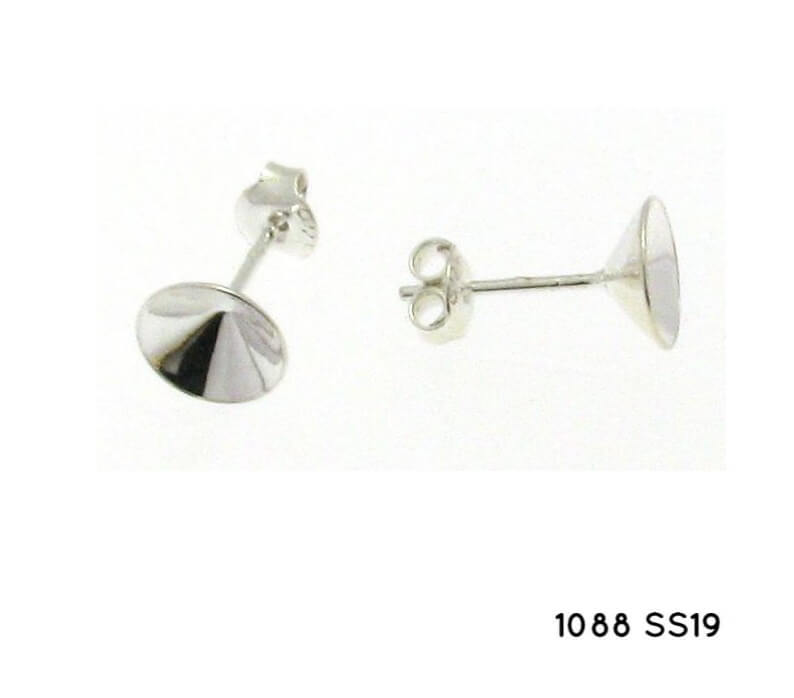 Serti boucle d'oreilles coniques pour Swarovski 1088 SS19-4mm plaqué rhodium (2)