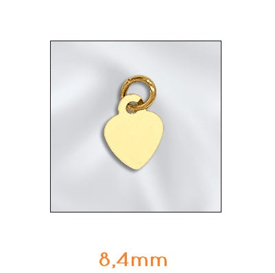 Mini coeur breloque doré or fin 1 micron 8,4mm (2)