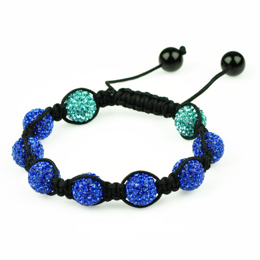Achat Perle style shamballa ronde deluxe sapphire 10mm (1)