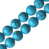Perles rondes turquoise reconstituee 10mm sur fil (1)