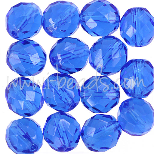 Perles facettes de bohème sapphire 10mm (25)