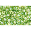 cc164 - perles de rocaille Toho 8/0 transparent rainbow lime green (10g)