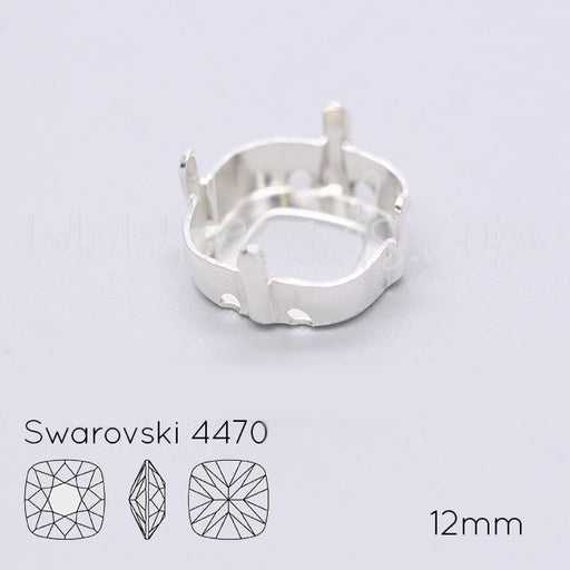 Serti à coudre pour Swarovski 4470 12mm argenté (1)