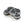 Vente au détail Perles en verre de Bohême tête de mort gris et noir 15x19mm (2)