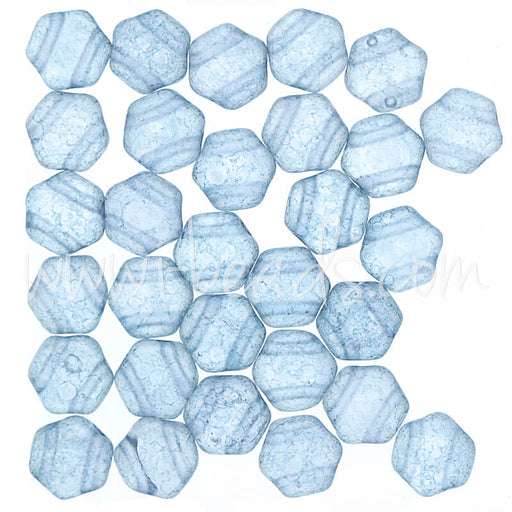 Honeycomb Perlen 6mm matte blue luster (30)