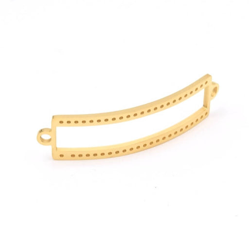 Connecteur rectangulaire bracelet 47x13mm laiton plaqué doré pour un tissage de perles Toho ou Miyuki de 5 rangs (1)