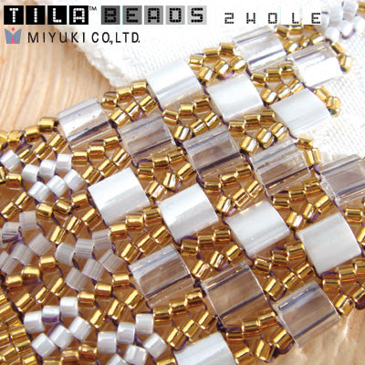 Cc250 - perles Miyuki tila crystal ab 5mm (25)