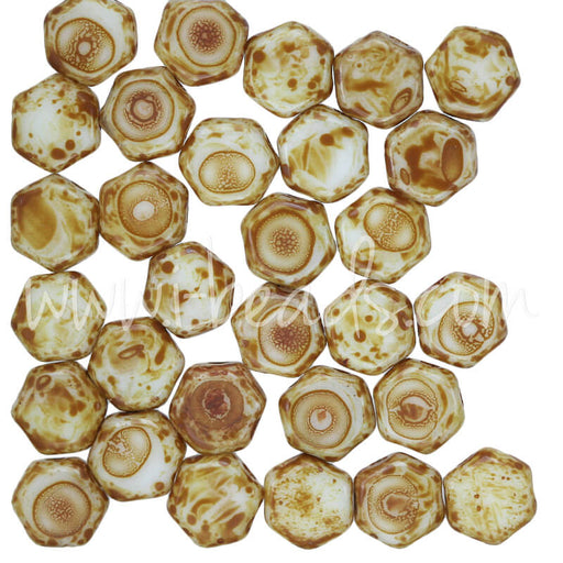 Perles Honeycomb 6mm chalk dark travertine (30)
