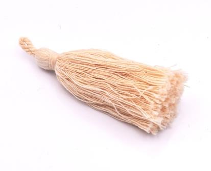 Pompon en coton BEIGE CLAIR  8cm (1)