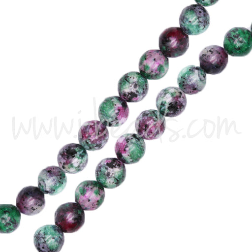 Perles rondes rubis zoisite chinoise 6mm (1)