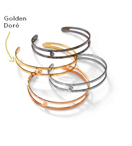 Bracelet bangle laiton doré pour perles de 4mm 9x60mm (1)