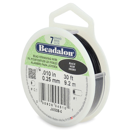 Beadalon fil câble 7 brins noir 0.25mm, 9.2m (1)