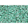 cc264 - perles de rocaille Toho 15/0 inside colour rainbow crystal/teal lined (5g)