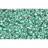 cc264 - Toho rocailles perlen 15/0 inside colour rainbow crystal/teal lined (5g)