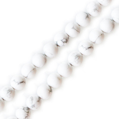 Perles rondes howlite blanc 4mm sur fil (1)