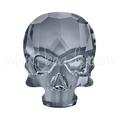 Kaufen Sie Perlen in der Schweiz Swarovski 2856 Totenkopf Strassstein crystal silver night 18x14mm (1)