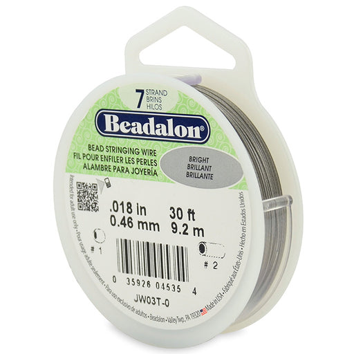 Beadalon fil câble 7 brins brillant 0.46mm, 9.2m (1)