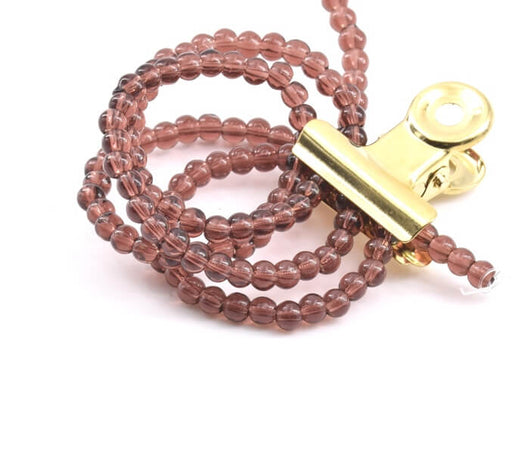 Rekonstituierter AMETHYST runder perlenstrang 3 mm -38cm - 138 perlen (1 strang)
