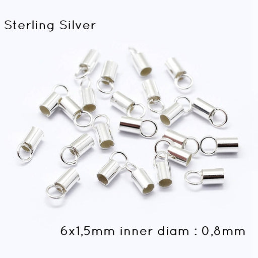 Kaufen Sie Perlen in der Schweiz Endkappe oder Kette in Silber 925 -6x1,5mm - Durchmesser int: 0,8mm (2)