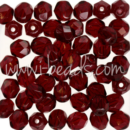 Achat Perles facettes de bohème garnet 6mm (50)