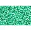 cc954 - perles de rocaille Toho 15/0 aqua/light jonquil lined (5g)