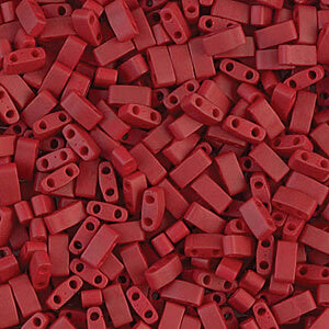 ccTLH2040 -Miyuki HALF tila perles Matte MTLC Brick Red 5x2.5mm (35 perles)
