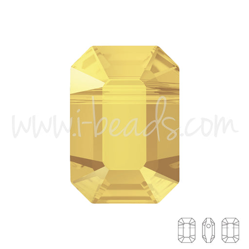 Perles Swarovski 5514 pendulum crystal metallic sunshine jaune8x5.5mm (2)