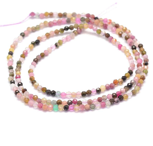 Achat Tourmaline Grade A, 2mm Facettes -155 perles (1 fil)