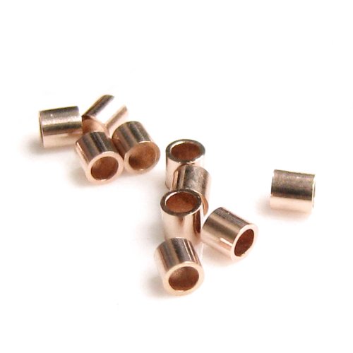 Achat Perles tube à écraser or rose filled 2mm -diam int :1mm (10)