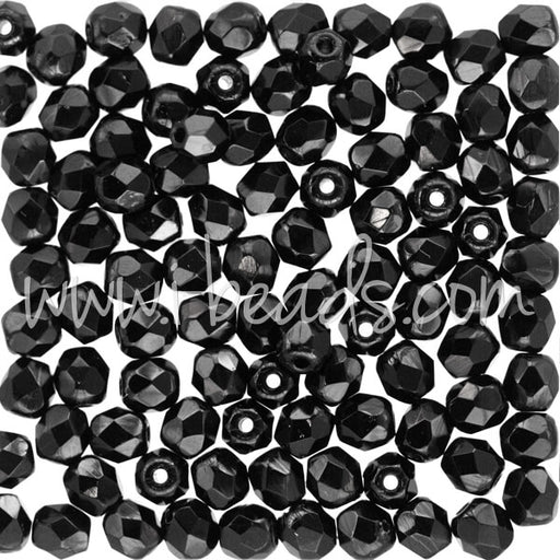 Achat Perles facettes de bohème jet 4mm (100)