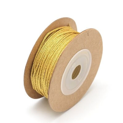 Bobine- cordon en polyester et metallique OR 1mm (13m)